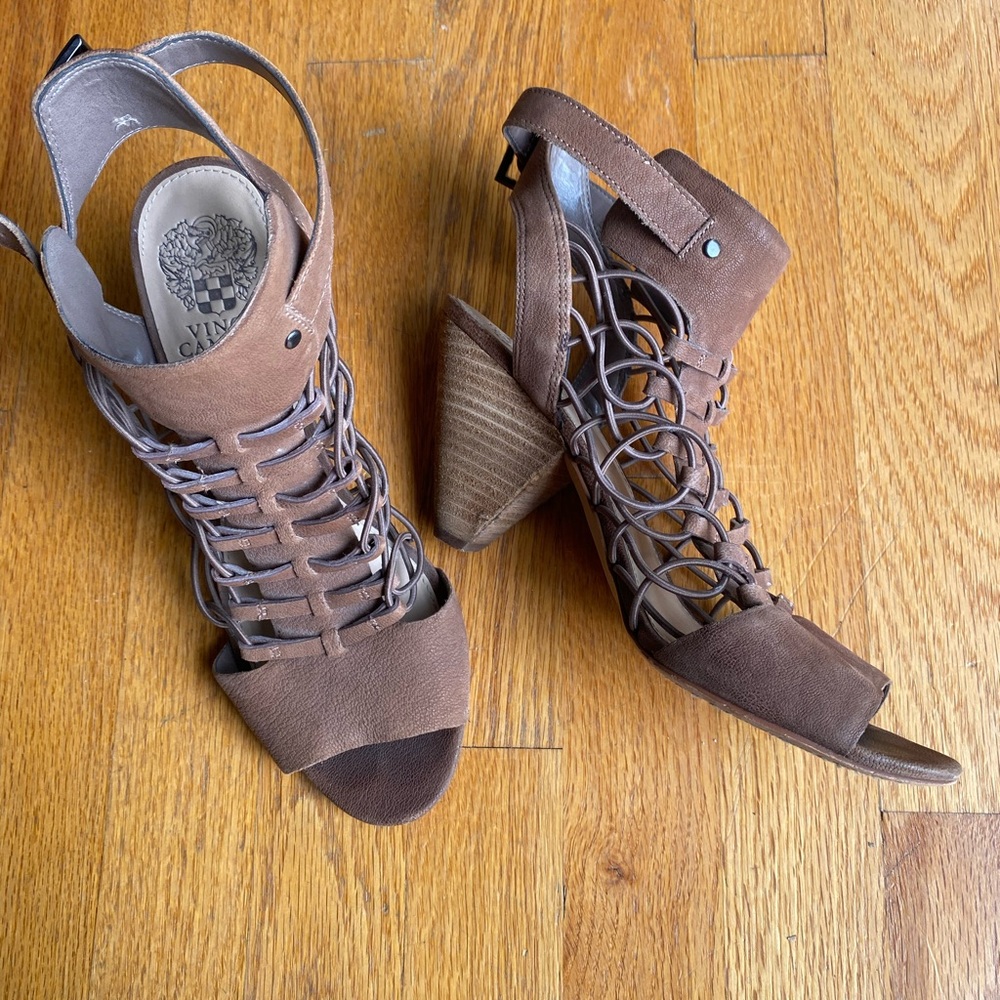 Vince Camuto Brown Strappy Women's Sandals